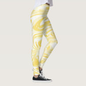 Eleganter Gelber Marmor: HandGezeichnet Textur Leggings (Rechts)