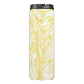 Eleganter Gelber Marmor: HandGezeichnet Textur Thermosbecher (Rückseite)