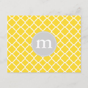 Eleganter gelber Marokkaner Quatrefoil Einladung