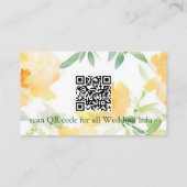 Eleganter gelber pfirsichfarbener QR-CODE Begleitkarte (Rückseite)