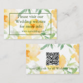 Eleganter gelber pfirsichfarbener QR-CODE Begleitkarte (Vorne/Hinten)