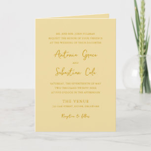 Eleganter gelber QR-Code für moderne Hochzeit Einladung