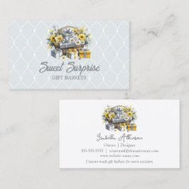 Eleganter Gelber Silberkorb Visitenkarte