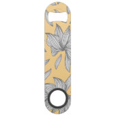 Eleganter Gelber Silberner Glitzer Blumenstrauß Ku Speed Flaschenöffner (Rückseite)