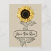 Eleganter gelber Sonnenblumenhintergrund Rette Ankündigungspostkarte (Vorderseite)