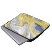 Eleganter, gelber und grauer Marmorname Laptopschutzhülle (Vorne Knopf)