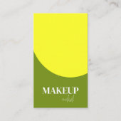 Eleganter Gelber und Grüner QR Code Makeup Artist Visitenkarte (Vorderseite)