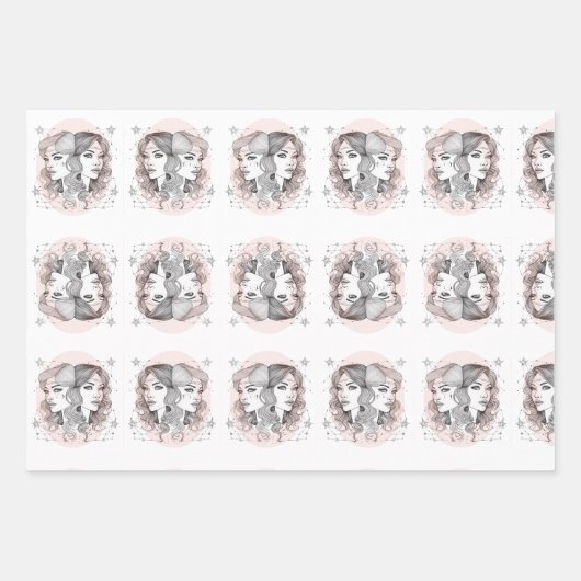 Eleganter Gemini-Stil Geschenkpapier Set (Vorderseite 2)