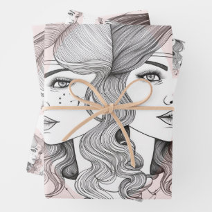 Eleganter Gemini-Stil Geschenkpapier Set