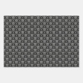 Eleganter gemischter Schwarz-Weiß-Damast Geschenkpapier Set (Vorderseite 3)