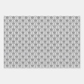 Eleganter gemischter Schwarz-Weiß-Damast Geschenkpapier Set (Vorderseite 2)