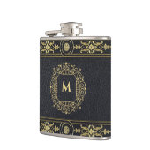 Eleganter Gentleman Art Deco Gold Glitzer Initial Flachmann (Links)