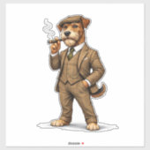Eleganter Gentleman-Hund Aufkleber (Blatt)