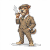 Eleganter Gentleman-Hund Aufkleber (Vorderseite)