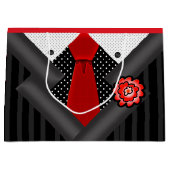 Eleganter Gentleman in Schwarz-weiß und rot Große Geschenktüte (Vorderseite)