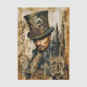 Eleganter Gentleman, Verzierte Zylinder FT8L Decou Seidenpapier