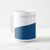 Eleganter geometrischer, abstrakt-blau-weißer Name Kaffeetasse (Vorderseite Links)