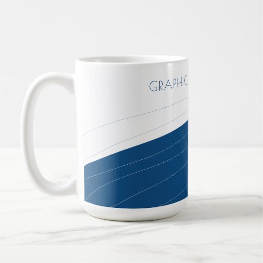 Eleganter geometrischer, abstrakt-blau-weißer Name Kaffeetasse (Links)