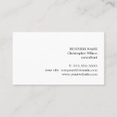 Eleganter geometrischer Beige White Gray Consultan Visitenkarte (Rückseite)