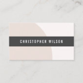 Eleganter geometrischer Beige White Gray Consultan Visitenkarte (Vorderseite)