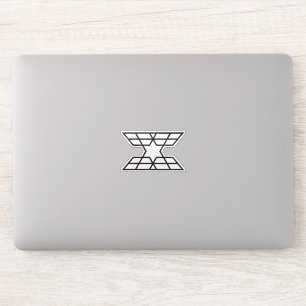 Eleganter geometrischer Buchstabe X mit Stern Aufkleber