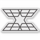 Eleganter geometrischer Buchstabe X mit Stern Aufkleber (Vorderseite)