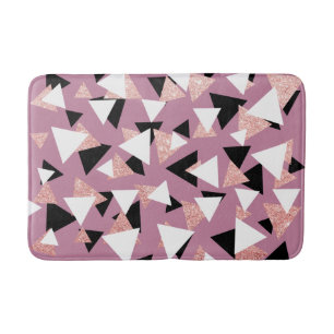 Eleganter geometrischer Dreiecke Rose Gold Glitzer Badematte