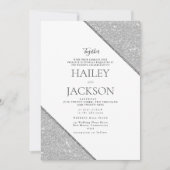 Eleganter geometrischer Glitzer Einladung (Vorderseite)