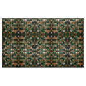 Eleganter geometrischer, grüner und brauner Tile Stoff (Fat Quarter (45,7 x 55,9 cm))