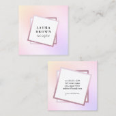 Eleganter, geometrischer Hairstylist Quadratische Visitenkarte (Vorne/Hinten)