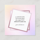 Eleganter, geometrischer Hairstylist Quadratische Visitenkarte (Rückseite)