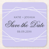 Eleganter geometrischer Lavendel Rechteckiger Pappuntersetzer (Vorderseite)