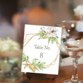 Eleganter geometrischer Magnolia-Blumentisch Mitteilungskarte