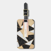 Eleganter geometrischer Marmor - Personalisiert Gepäckanhänger (Vorderseite vertikal)