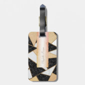 Eleganter geometrischer Marmor - Personalisiert Gepäckanhänger (Rückseite vertikal)