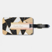 Eleganter geometrischer Marmor - Personalisiert Gepäckanhänger (Rückseite horizontal)