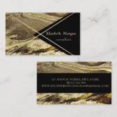 Eleganter geometrischer Marmor, schwarze Goldstrei Visitenkarte (Vorne/Hinten)