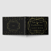 Eleganter geometrischer Rahmen Confetti Wedding Gästebuch (Voll)