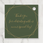 Eleganter geometrischer Rahmen Personalisiert Geschenkanhänger (Rückseite)