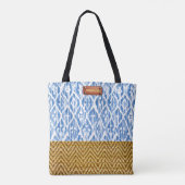 Eleganter, geometrischer RattanLook mit blauem Was Tasche (Rückseite)