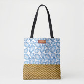 Eleganter, geometrischer RattanLook mit blauem Was Tasche (Vorderseite)