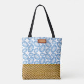 Eleganter, geometrischer RattanLook mit blauem Was Tasche (Rückseite)