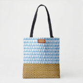 Eleganter, geometrischer RattanLook mit blauem Was Tasche (Vorderseite)