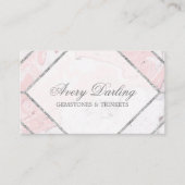 Eleganter geometrischer Rosa- und Graumarmor Beruf Visitenkarte (Vorderseite)