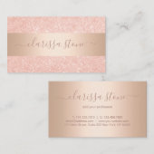 Eleganter, geometrischer Rose-Gold-Glitzer Visitenkarte (Vorne/Hinten)