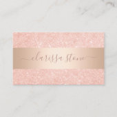 Eleganter, geometrischer Rose-Gold-Glitzer Visitenkarte (Vorderseite)