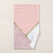 Eleganter geometrischer Rose, vergoldeter Glitzer, Badhandtuch Set (Handtuch)