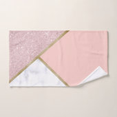 Eleganter geometrischer Rose, vergoldeter Glitzer, Badhandtuch Set (Handtuch)