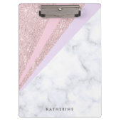 Eleganter geometrischer Rose, vergoldeter Glitzer, Klemmbrett (Vorderseite)