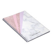 Eleganter geometrischer Rose, vergoldeter Glitzer, Notizblock (Rechte Seite)